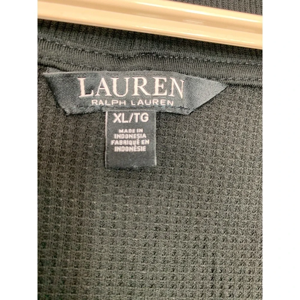 Ralph Lauren Women's Sport Cardigan Black Open Front Long sleaves size ‎ XL